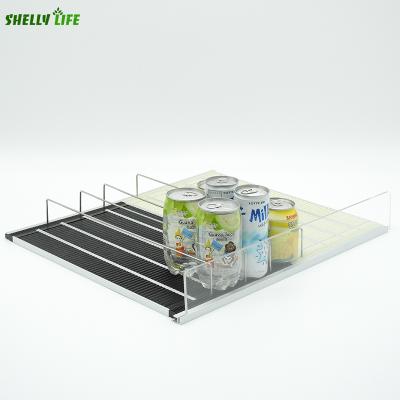 China Easy Installation Customized Front Sliding Gravity Fed Plastic Roller Shelves Beverages Shelf Roller Display Rack Smart Shelf Dividers for sale