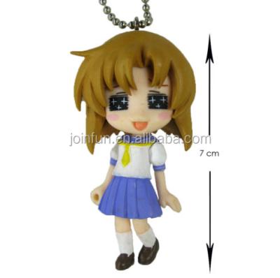 China Collectable For Fun Custom Made PVC Anime Girl Figure Key Chain , Custom 3d Anime Figures Key Chain for sale