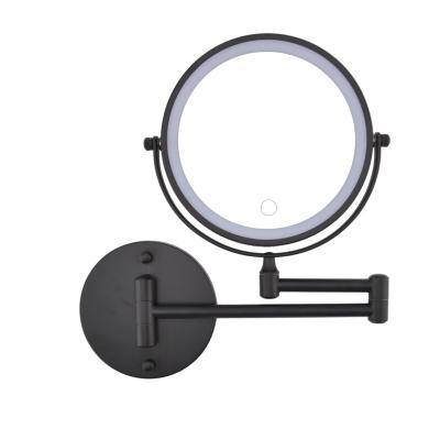 China Wall Mounted Magnifying Makeup Mirror Extension Mirror Double Sided Rechargeable Magnifying Makeup Mirror With LED for sale