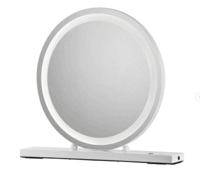 China Single Sided White Round Makeup Mirror Hollywood Mirror Lighted Makeup Mirror Led Lighted Cosmetic Mirror With Stand for sale