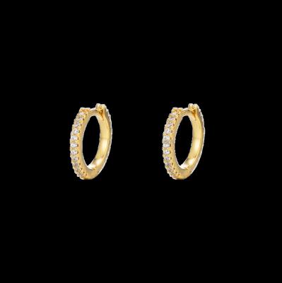 China Cute Designer Earrings Popular Brands 18K Gold Plating Zirconia Circle Earrings for sale