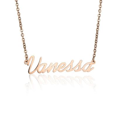 China Custom Mysterious Personalized Name Necklace Gold Plated Cuban Chain Nameplate Pendant Necklace for sale