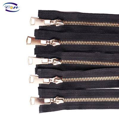 China Viable wholesale factory price gold metal zipper for clothes for sale