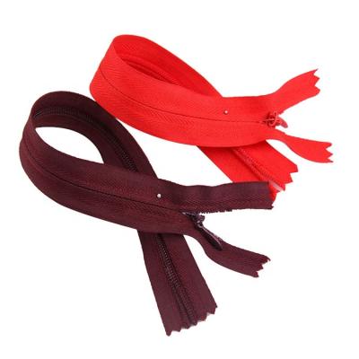 China High Quality Customized Auto Lock Plugged Nylon No.3 Invisible Zippers for sale