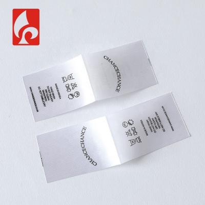 China Washable Fabric Garment Labels Produce Custom Satin Wash Labels For Clothing for sale