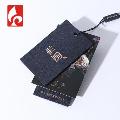 China Viable Custom Black Card Paper Tag Clothing String Tag Make Swimwear Hang Tags for sale