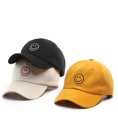 China 6-Panel Hat Hip-Hop Embroidery Smiley Baseball Hat for sale