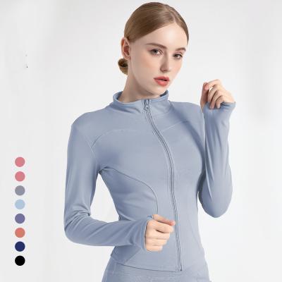 China Fashion Yoga Sports Jacket Women's Quick-drying Casual Running Female Tight Tops Breathable Autumn And Winter Fitness Wear for sale