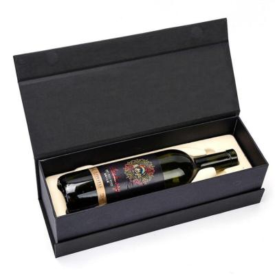 China Recyclable Custom Luxury Matte Black Rigid Cardboard Liquor Set Packaging Boxes Champagne Whiskey Red Wine Bottles Sandpaper Gift Box for sale