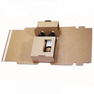 China Recyclable Portable Kraft Paper 2/3/6 Bottle Beers Packaging Gift Custom Luxury Shipping Cardboard Wine Cardboard Box For Wine Bottles for sale