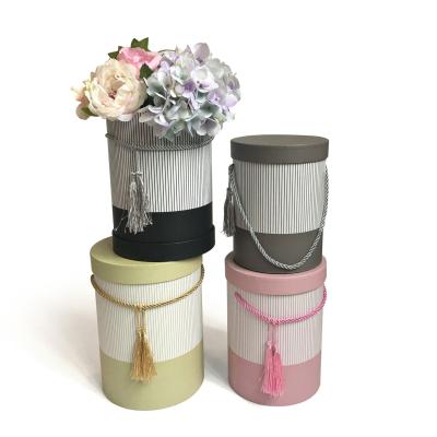 China Wholesale Recyclable Round Flower Gift Box Valentines Mother's Day Birthday Flower Gift Box Cylinder Flower Box for sale