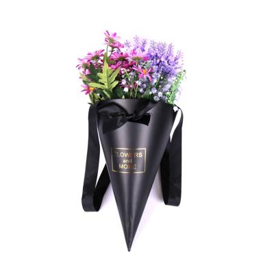 China Recyclable Cardboard Flower Box Packaging Box Cone Flower Gift Flower Fancy Custom Paper Bag for sale