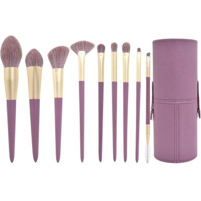 China Fan Brush Purple Set Flower Angle Brushean Personalized Travel Iron Guangdong 9 Soft Makeup Brush for sale