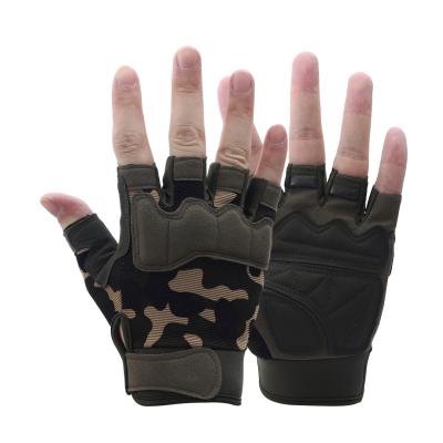 China Hunting Army Outdoor Men Police Equipment Custom Half Finger Gloves Tactical Fingerless Gloves for sale