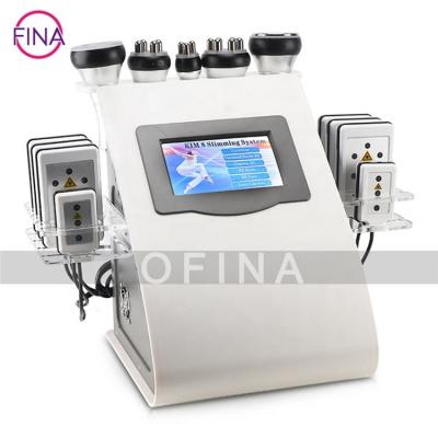 China New Type Lipolaser Lipolaser Weight Loss Radio Frequency Cavitation Vacuum Cavitation System 6 in 1 RF Slimming Beauty Machine for sale