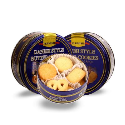 China Digestive Fortune Cookies Gluten Free Packaging Butter Cookies Tin for sale