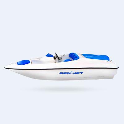 China High Fidelity Awning/Stereo With Mp3/Turbo Charge/Reverse Made In China Factory Supply 230hp 4 Stroke Motor Powered Electric Fiberglass Boat Yacht for sale