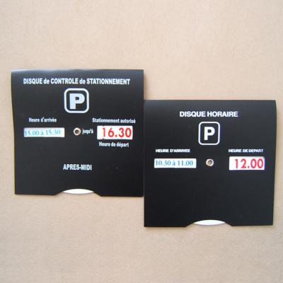 Chine Parties détachées automobiles Style de conception Euro Noir Parking Timer Logo Disque de stationnement personnalisable à vendre