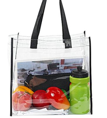 China Gym Waterproof Custom Tote Bag Travel Tote Bag PVC Handbag Work Transparent Clear Waterproof Shopping Bags for sale