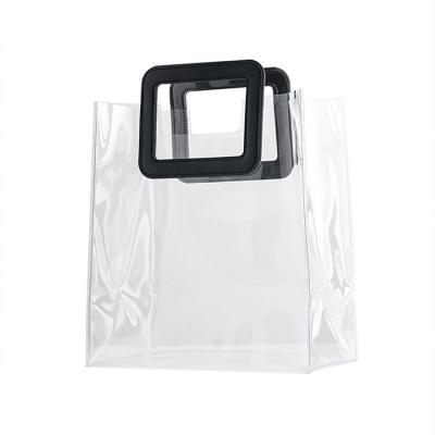 China High End Reusable Customized Clear PVC Shopping Gift Souvenir Packaging Cosmetic Bag Gift Bag for sale