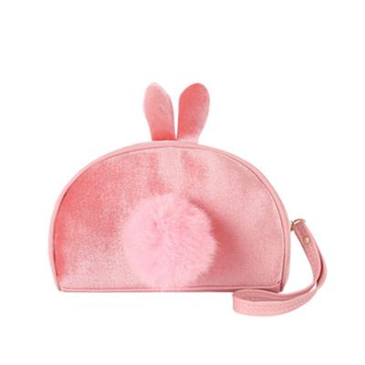 China New Arrival Rabbit Fashoion Rabbit Cosmetic Bag Ears Makeup Organizer Bag Portable Velvet Cute Cosmetic Bag Plush Storage for sale