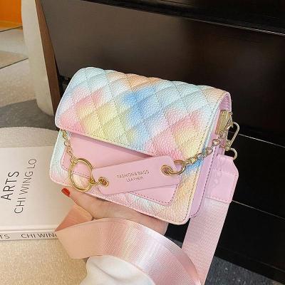 China Fashoion Hot Selling Colorful Women Cross - Body Bag Rhombus Messenger Bag Stylish Purse Small Chain Handbag for sale