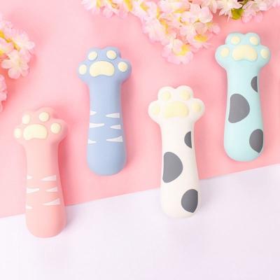 China Cute Cat Paw Shape School Stationery Pen Case Soft Hot Sale Cat Claw Silicone Girl Pencil Pouch Bag For Student for sale