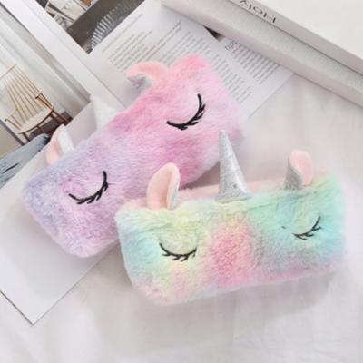 China Wholesale Cute Pink Soft Unicorn Plush Pencil Case Bag Girl School Stationery Bag for sale