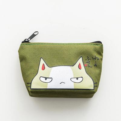 China Portable Wholesale Female Cartoon Canvas Coin Pocket Cute Pocket Money Girls Wallet Coin Purse for sale