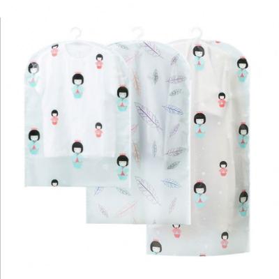 China Recyclable Hanging Pattern Clothes Dust Cover Panties Jars Storage Bag Garment Bag Suit Translucent Dust Cover for sale