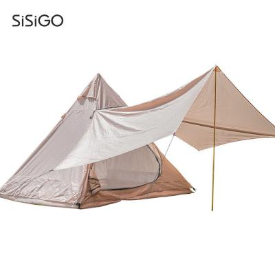 China SISIGO ST1008 Family Picnic Canopy Single Piece Camping Custom Outdoor Comfortable Portable Waterproof One Piece Indian Pyramid Straight Tying Type for sale