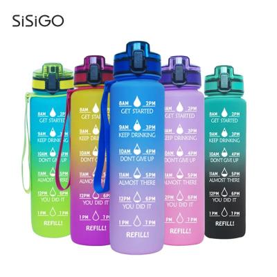 China New SISIGO Scenarios 32OZ Tritan Time Marker Viable Motivational Water Bottle With Custom Logo for sale