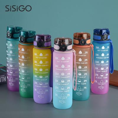 China SISIGO Logo Wholesale Gym Sports Free Fancy Plastic Viable Reusable Water Bottle Eco Friendly 740ML 1000ML Bpa for sale