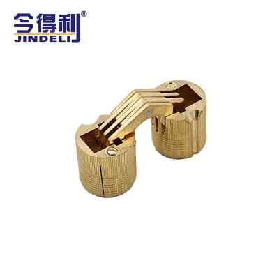 China Wooden Box 12-14mm Furniture Hardware Small Cartons Folding Cylinder Solid Brass Hinge Decoration Wooden Hinge for sale