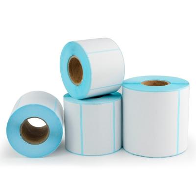 China Hot Sale 450pcs 80mm Heat Sensitive Customizable Blank Direct Adhesive Thermal Printer Label Sticker Paper Rolls For Shipping Barcode Label for sale