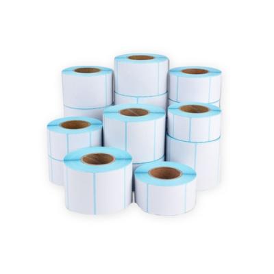 China Factory Direct Sales 500pcs 100*60mm Blank Adhesive Thermal Printer Heat Sensitive Label Sticker Paper Rolls For Shipping Barcode Label for sale