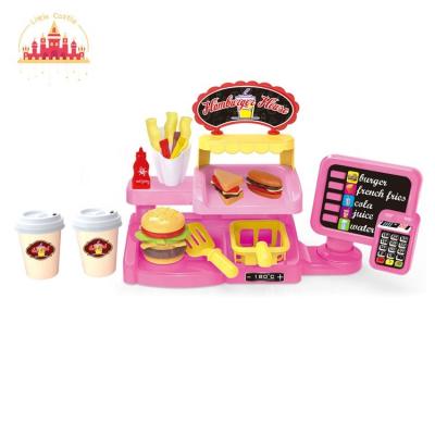 China New plastic creative plastic kitchen set pink order machine with burger set for kids SL10D258 for sale