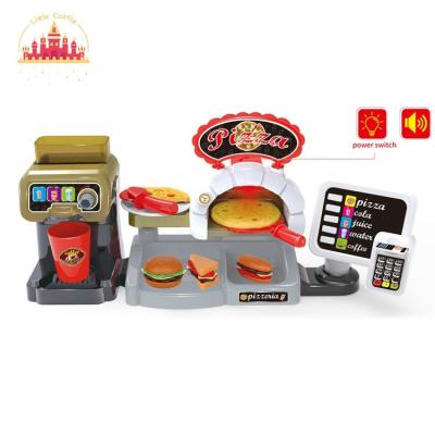 China New style plastic educational control machine set with pizza coffee machine set for kids SL10D254 for sale