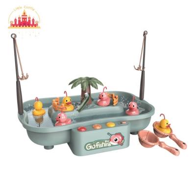 China Plastic Funny Kids Fishing Toys Set With Two Color Music 6 Lighting And Song SL01A001 for sale