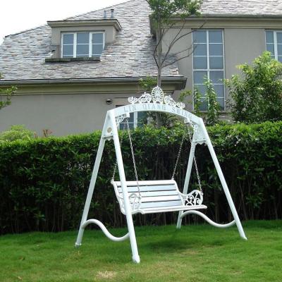 China Outdoor and Indoor Durable Rattan Patio Garden Modern Double Swing Chair Set Metal Beach Style for sale