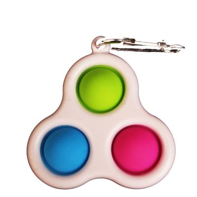 China Modern Safe Silicone Eco-friendly Material 100% Effort Decompression Mini Pop Fidget Keychain Toy for sale