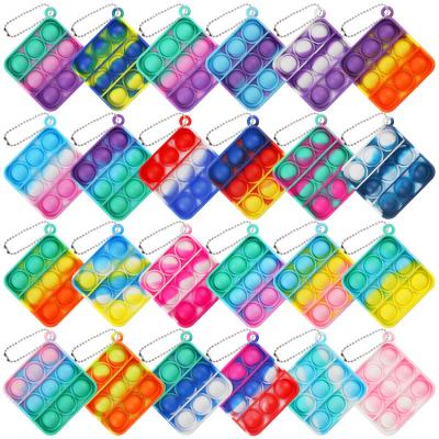 China 2022 Festival Gift Eco-friendly Material Customs Easy Carry Anxiety Relife Silicone Keychain Squeeze Toy for sale