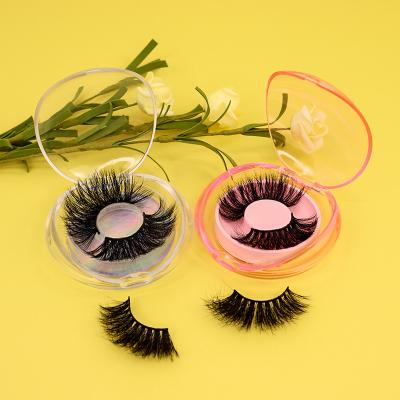 China Reusable Popular Makeup 25Mm Mink Invisible Band Eyelashes With Acrylic Packaging for sale