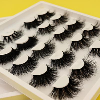 China Reusable Supplies Advanced Organic Pre Made 5 Pair Fake Lashes Short Mink Eyelashes for sale