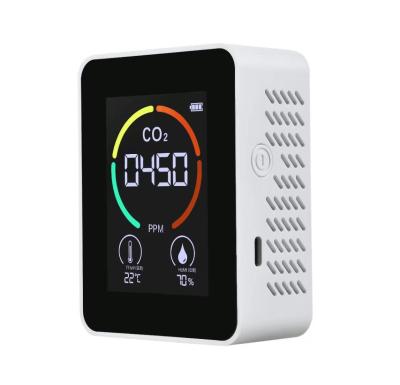 China ABS+PC Indoor Air Quality Monitor Carbon Dioxide Gas Temperature Humidity CO2 Meter Desktop Detector for sale