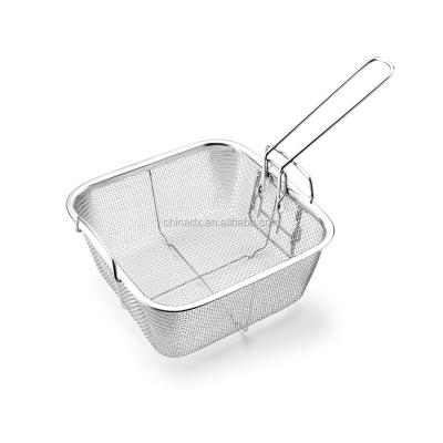 China Sustainable Stainless Steel Square Fry Basket As Seen On Popular TV In 2017 for sale