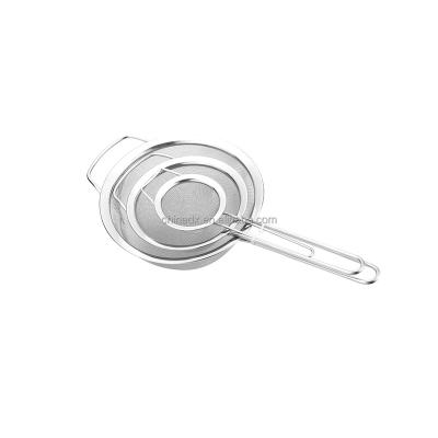 China Sustainable stainless steel strainer with sturdy handle and wider hook for sale