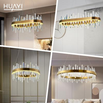 China HUAYI Modern Luxury Design Simple Style Crystal Indoor Living Room Bedroom Dining Modern Decorative Chandelier for sale