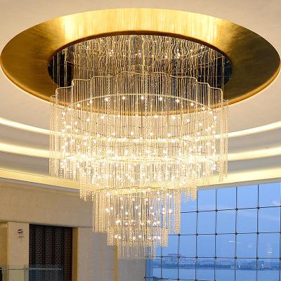 China Creative Art Light Rope Tassel Chandelier Wedding Hall Decoration Chandelier Crystal Pendant from HUAYI Modern Hotel Project for sale