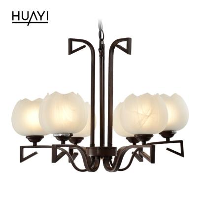 China HUAYI Modern European Traditional Simple Style Restaurants Chandelier Turkish Swept Body Spheric Pendant Light Glass Shade for sale